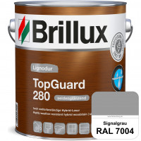 TopGuard 280 (RAL 7004 Signalgrau) wasserbasierte, wetterbeständige und seidenglänzende Hybridlasur 
