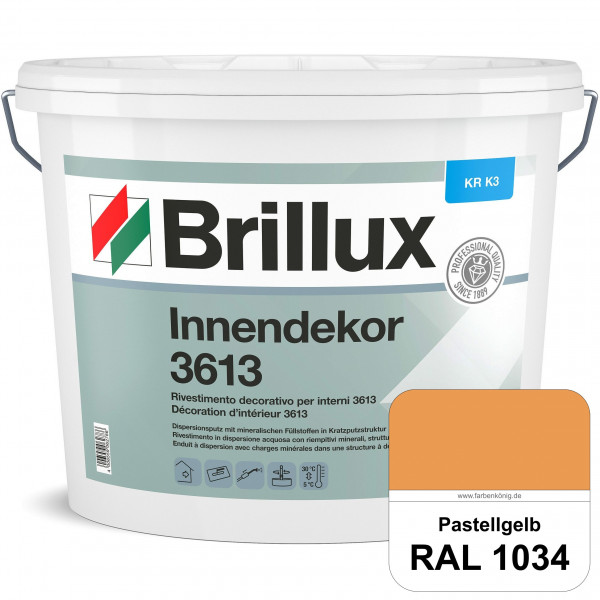 Innendekor ELF KR-K3 3613 (RAL 1034 Pastellgelb) Kratzputz nach zur Erzielung dekorativer und strapa