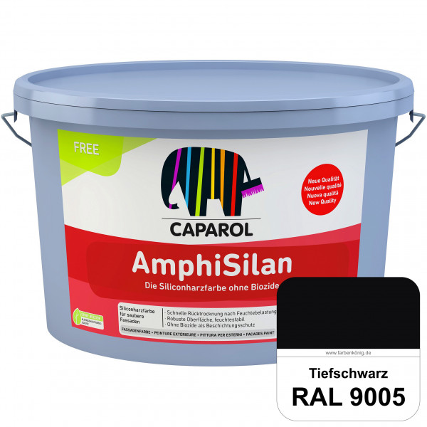 AmphiSilan FREE (RAL 9005 Tiefschwarz) Mineralmatte Fassadenfarbe in spezieller Siliconharz-Bindemit