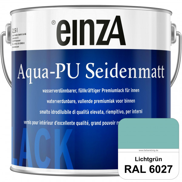 einzA Aqua-PU seidenmatt (RAL 6027 Lichtgrün) wasserverdünnbarer Premiumlack für innen