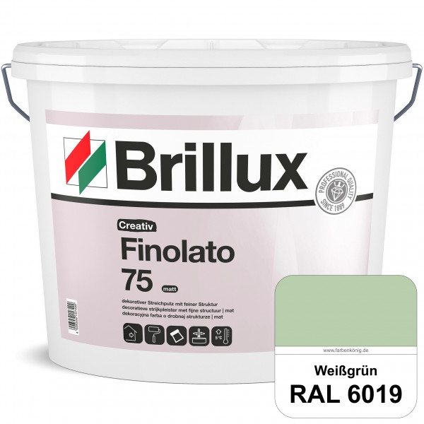 Creativ Finolato 75 (RAL 6019 Weißgrün) Verarbeitungsfertige, quarzgefüllte Dispersionsfarbe für dek