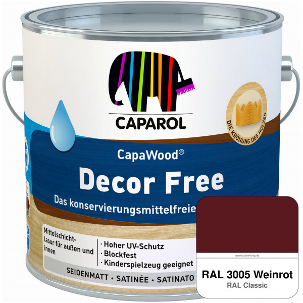 CapaWood® Decor Free (RAL 3005 Weinrot) - ersetzt Capadur DecorLasur KF