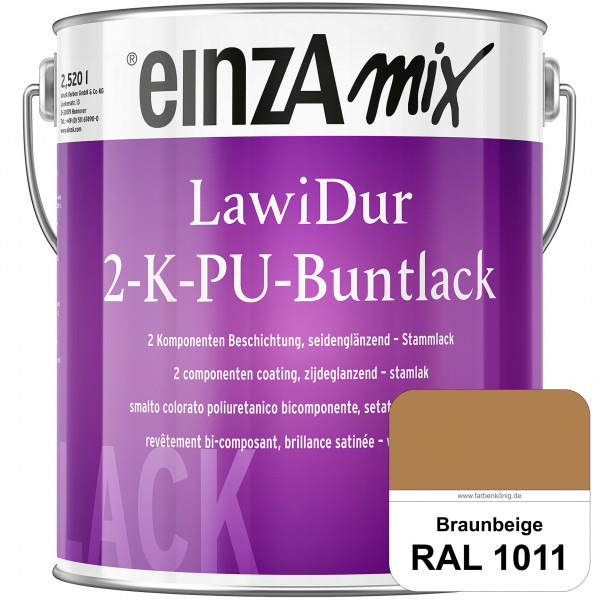 einzA LawiDur 2-K-PU-Buntlack - Seidenglanz (RAL 1011 Braunbeige)