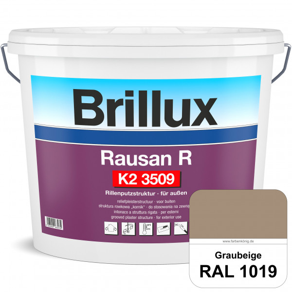 Rausan R K2 3509 (RAL 1019 Graubeige) organisch gebundener Rillenputz für dekorative & wetterbeständ