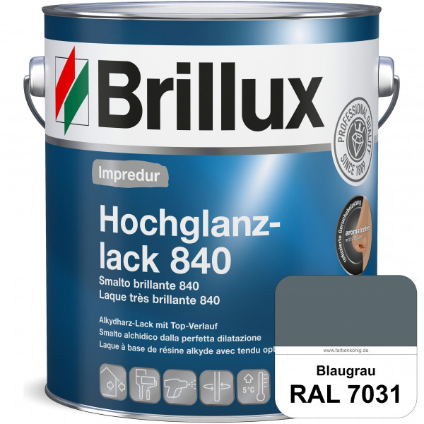 Impredur Hochglanzlack 840 (RAL 7031 Blaugrau) für Holz- und Metallflächen (löselmittelhaltig) innen