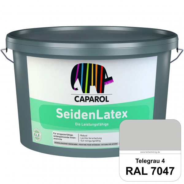 SeidenLatex ELF (RAL 7047 Telegrau 4) strapazierfähige, scheuerbeständige und seidenmatte Latexfarbe