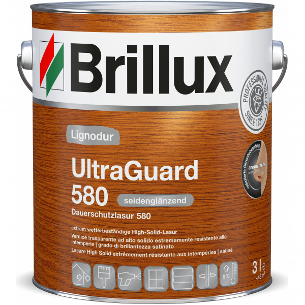 Lignodur UltraGuard 580 Dauerschutzlasur 580 (B-Ware) - 3 Liter (Kiefer)