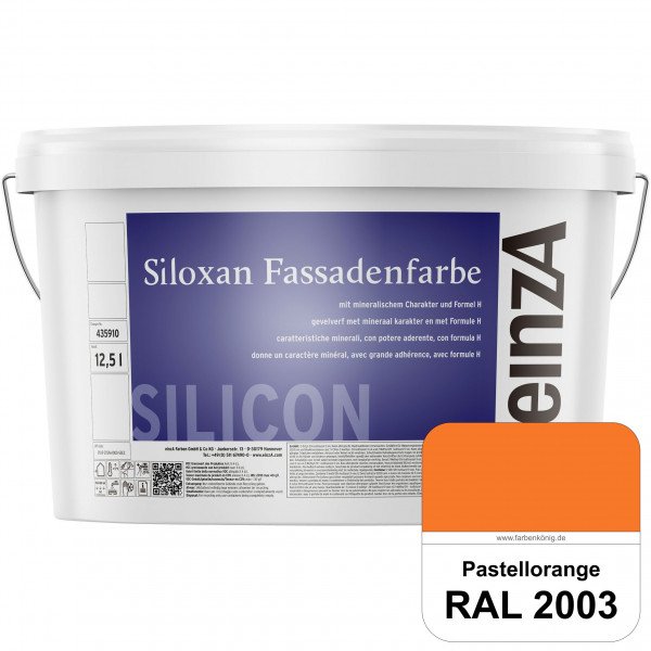 einzA Siloxan Fassadenfarbe (RAL 2003 Pastellorange) Siliconvergütete Fassadenfarbe