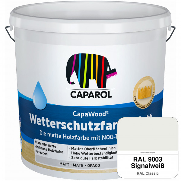 CapaWood® Wetterschutzfarbe Matt (RAL 9003 Signalweiß) - ersetzt Capadur Wetterschutzfarbe Matt