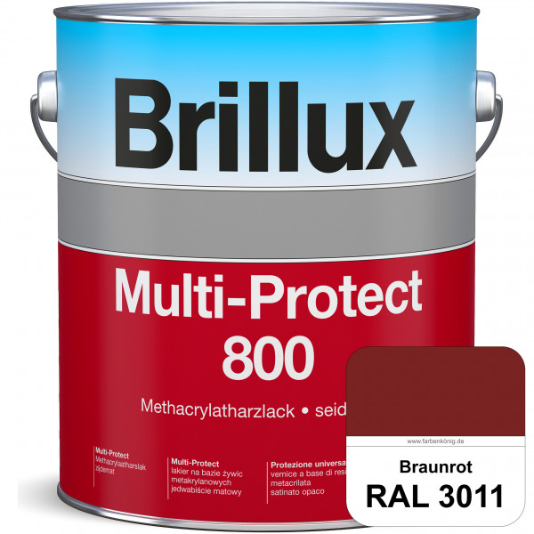 Multi-Protect 800 (RAL 3011 Braunrot) seidenmatter, hoch wetterbeständiger Methacrylatharzlack, für