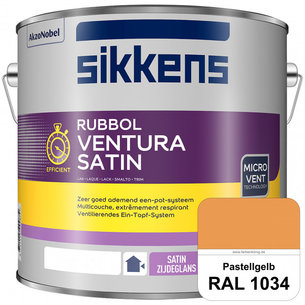 Rubbol Ventura Satin (RAL 1034 Pastellgelb) Seidenglanzlack (lösemittelhaltig) Fenster & Türen außen