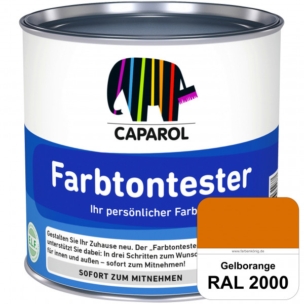 Farbtontester (RAL 2000 Gelborange) Individuell abgetönte Dispersionsfarbe zum Anlegen von Farbtonmu