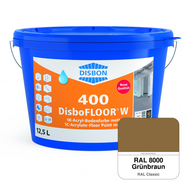 DisboFLOOR W 400 1K-Acryl-Bodenfarbe (RAL 8000 Grünbraun)