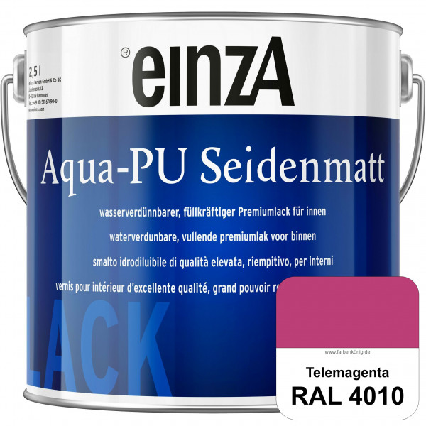 einzA Aqua-PU seidenmatt (RAL 4010 Telemagenta) wasserverdünnbarer Premiumlack für innen