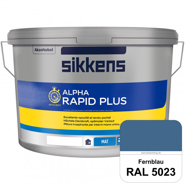 Alpha Rapid Plus (RAL 5023 Fernblau) Hochwertige & stumpfmatte Wandfarbe für mittlere Belastungen
