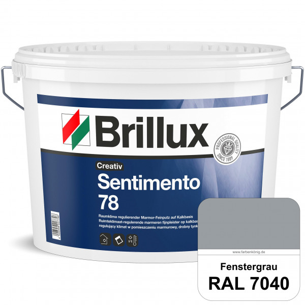Creativ Sentimento 78 (RAL 7040 Fenstergrau) Marmor-Feinputz auf Kalkbasis, zur Erzielung matter Obe