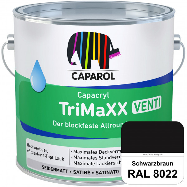 Capacryl TriMaXX Venti (RAL 8022 Schwarzbraun) Der blockfeste Allrounder für Fenster & Türen
