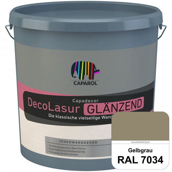 Capadecor DecoLasur Glänzend (RAL 7034 Gelbgrau) Glänzende Lasurfarbe auf Dispersionsbasis (innen)