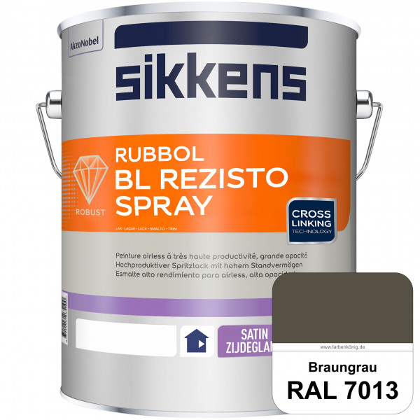 Rubbol BL Rezisto Spray (RAL 7013 Braungrau) Hochwertiger, strapazierfähiger Airlesslack für (innen)