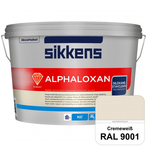 Alphaloxan (RAL 9001 Cremeweiß) Professionelle Siliconharz-Fassadenfarbe (außen)