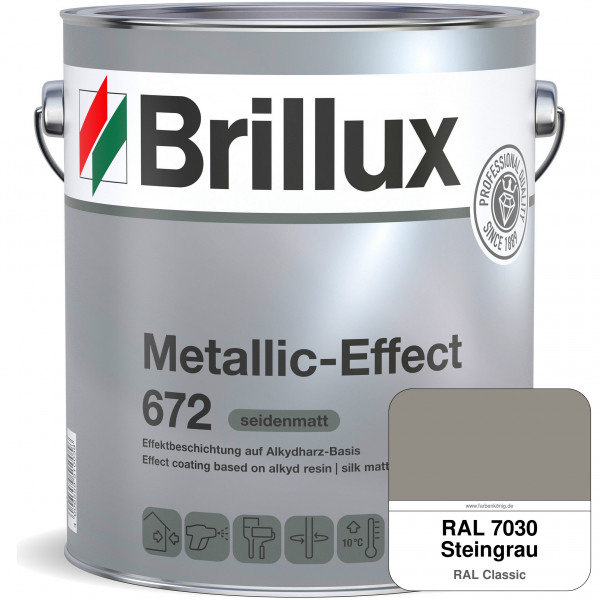 Metallic-Effect 672 (RAL 7030 Steingrau) schnell trocknender Alkydharzlack für Metalleffekte (innen&
