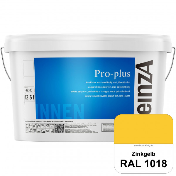 einzA Pro-plus (RAL 1018 Zinkgelb) Lösemittelfreie waschbeständige Kunststoff-Dispersionsfarbe