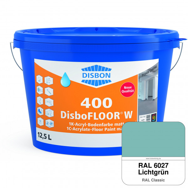 DisboFLOOR W 400 1K-Acryl-Bodenfarbe (RAL 6027 Lichtgrün)