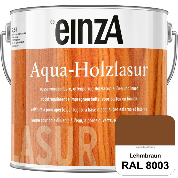einzA Aqua-Holzlasur (RAL 8003 Lehmbraun) wasserverdünnbare offenporige Holzlasur für Holzbauteile