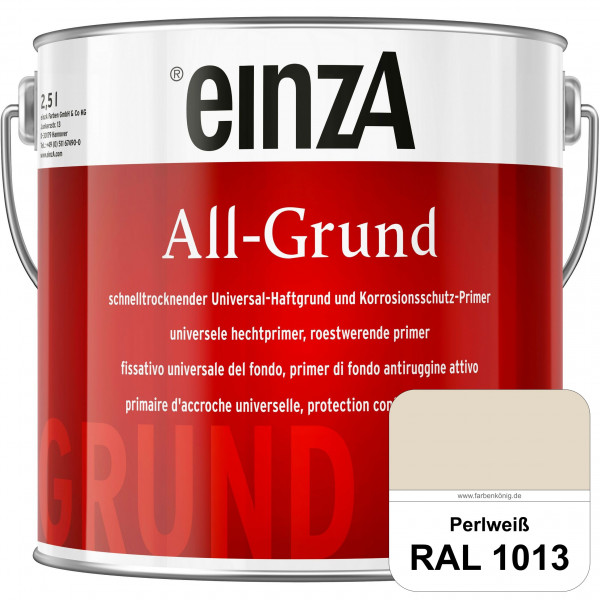 einzA All-Grund (RAL 1013 Perlweiß) Schnelltrocknender Haftgrund & Korrosionsschutz-Primer
