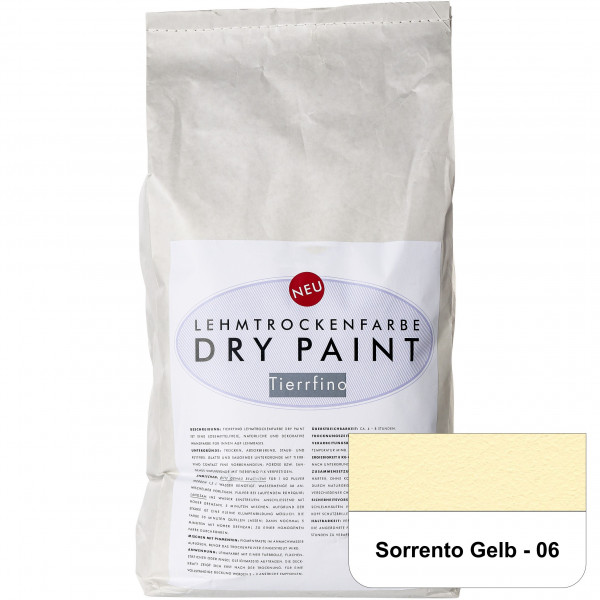 DRY-PAINT Lehmtrockenfarbe - Sorrento Gelb - 06