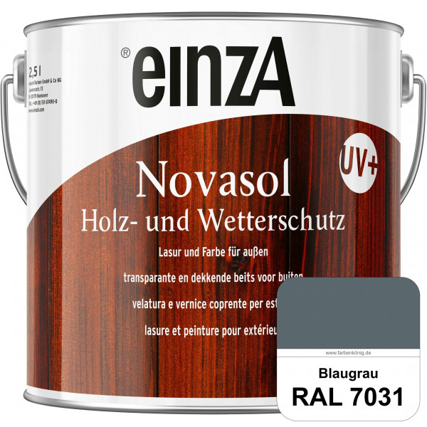 einzA Novasol HW Lasur (RAL 7031 Blaugrau) Lasierender Wetterschutz für außen