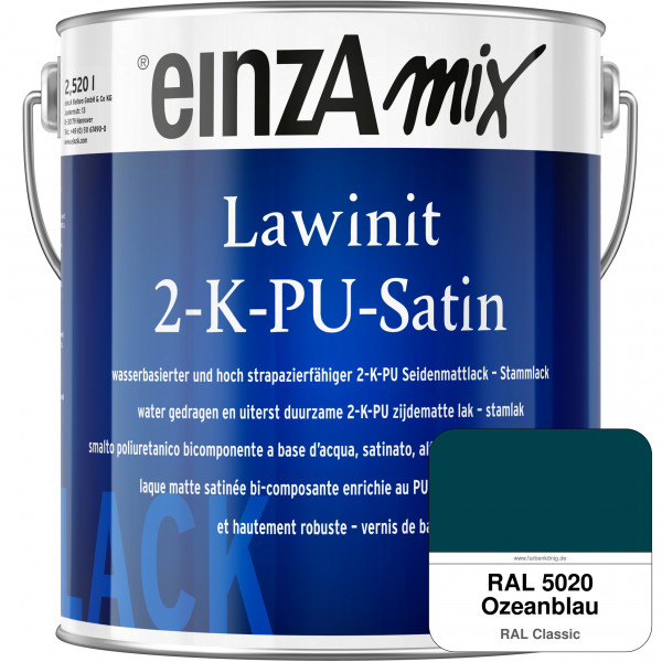 einzA Lawinit 2-K-PU Satin Stammlack (RAL 5020 Ozeanblau)