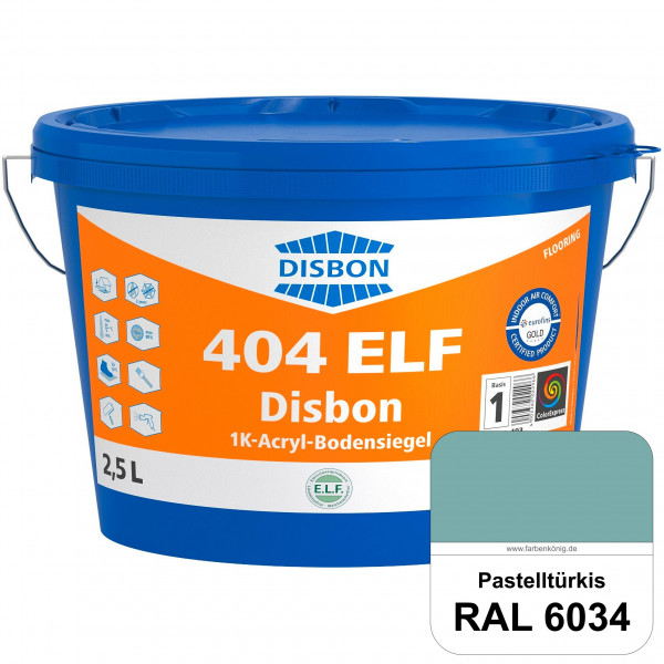 Disbon 404 ELF 1K-Acryl-Bodensiegel (RAL 6034 Pastelltürkis) 1K PU-verstärkte, emissions- und lösemi