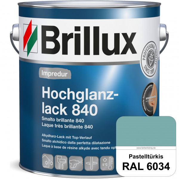 Impredur Hochglanzlack 840 (RAL 6034 Pastelltürkis) für Holz- und Metallflächen (löselmittelhaltig)
