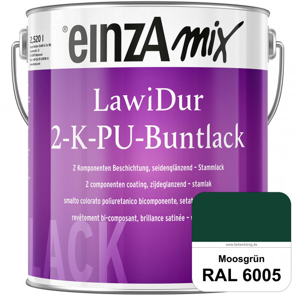 einzA LawiDur 2-K-PU-Buntlack - Seidenglanz (RAL 6005 Moosgrün)