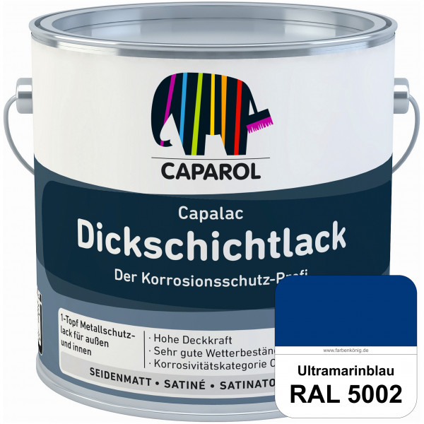 Capalac Dickschichtlack (RAL 5002 Ultramarinblau) 1-Topf Metallschutzlack (löselmittelhaltig) innen