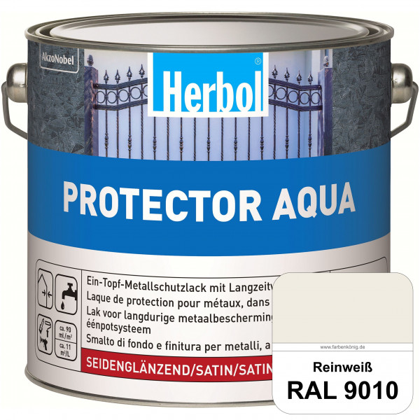 Protector Aqua (RAL 9010 Reinweiß) Lack für Eisen, Stahl und NE-Metalle (Innen&Außen)