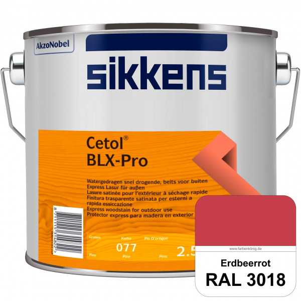 Cetol BLX-Pro (RAL 3018 Erdbeerrot) Express Lasur für die Beschichtung von Holzoberflächen (außen)