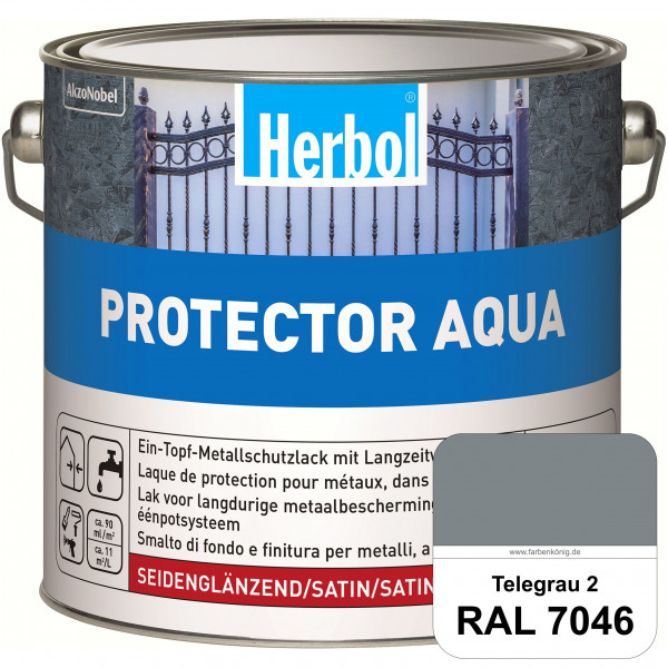 Protector Aqua (RAL 7046 Telegrau 2) Lack für Eisen, Stahl und NE-Metalle (Innen&Außen)