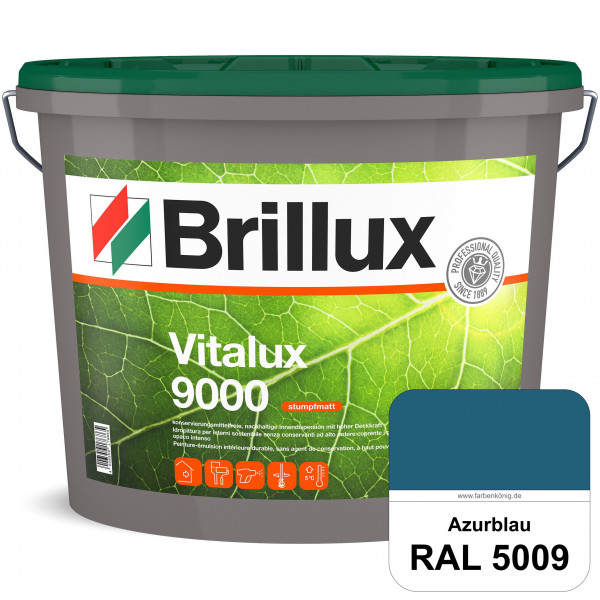 Vitalux 9000 (RAL 5009 Azurblau) konservierungsmittelfreie Innendispersion für Kinder- & Schlafzimme