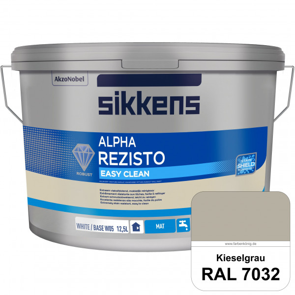 Alpha Rezisto Easy Clean (RAL 7032 Kieselgrau) Extrem widerstandsfähige & matte Innenfarbe