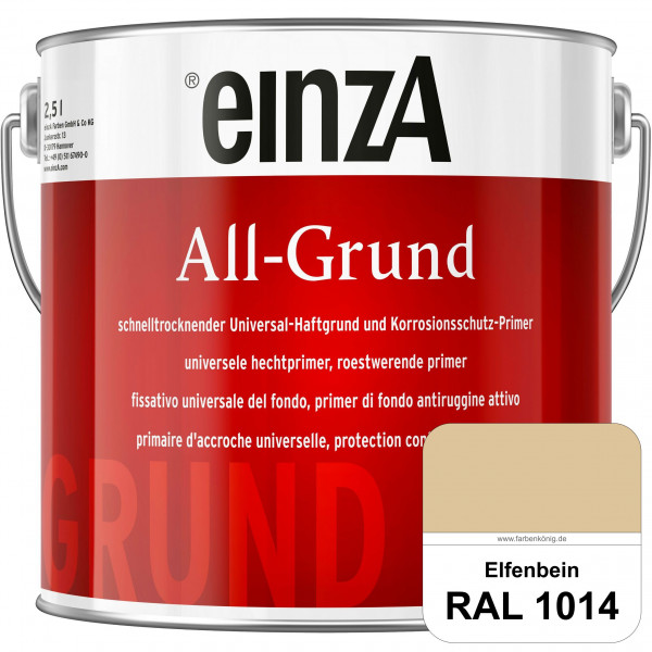 einzA All-Grund (RAL 1014 Elfenbein) Schnelltrocknender Haftgrund & Korrosionsschutz-Primer