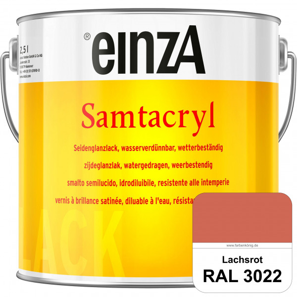 einzA Samtacryl (RAL 3022 Lachsrot) wetterbeständige seidenglänzende Acryl-PU-Lackfarbe