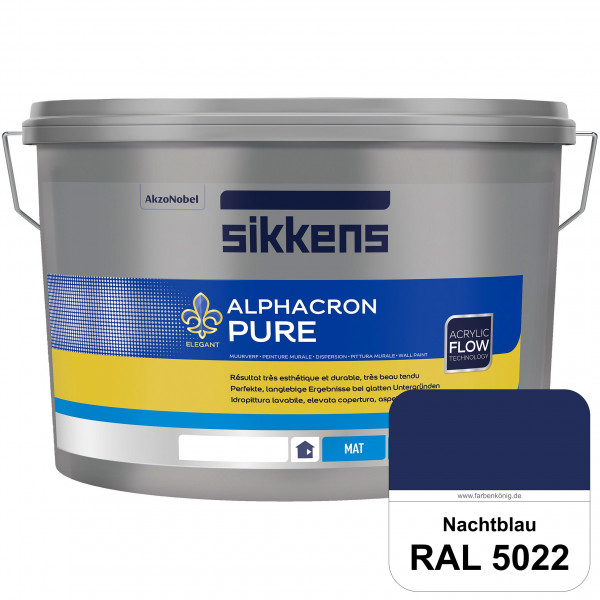 Alphacron Pure (RAL 5022 Nachtblau) Edelmatte & hochertige Premium Wandfarbe für glatte Untergründe.