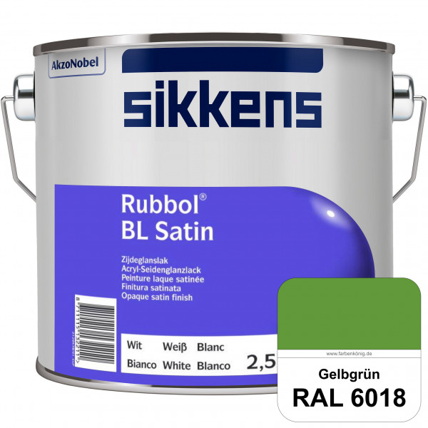 Rubbol BL Satin (RAL 6018 Gelbgrün) hochelastischer & seidenglänzender Lack (wasserbasiert) innen &