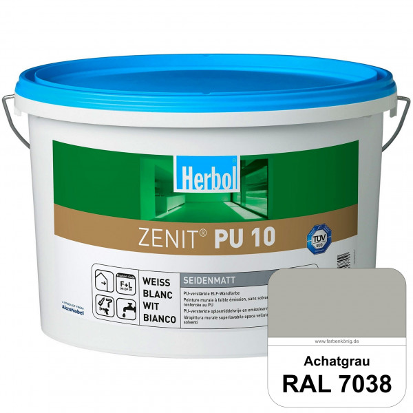 Zenit PU 10 (RAL 7038 Achatgrau) seidenmatte und strapazierfähige PU-Wandfarbe