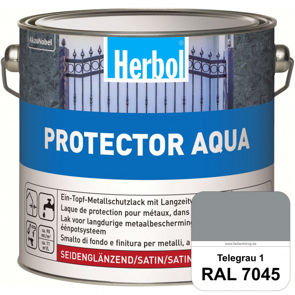 Protector Aqua (RAL 7045 Telegrau 1) Lack für Eisen, Stahl und NE-Metalle (Innen&Außen)