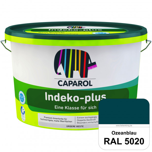 Indeko-plus (RAL 5020 Ozeanblau) doppeldeckende matte & hochwertige Innenfarbe