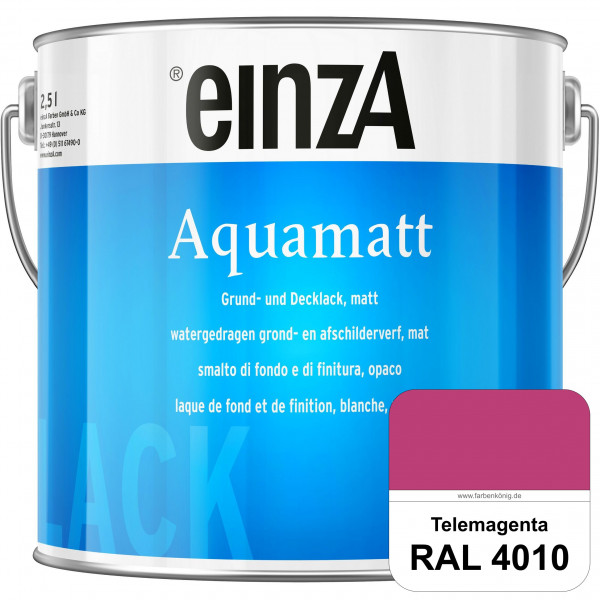 einzA Aquamatt (RAL 4010 Telemagenta) Wasserverdünnbare Vorstreichfarbe & matte Lackfarbe