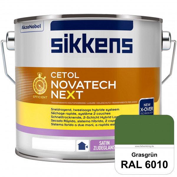 Cetol Novatech neXt (RAL 6010 Grasgrün) Schnelltrocknende Hybrid-Lasur mit höchster Wetterbeständigk